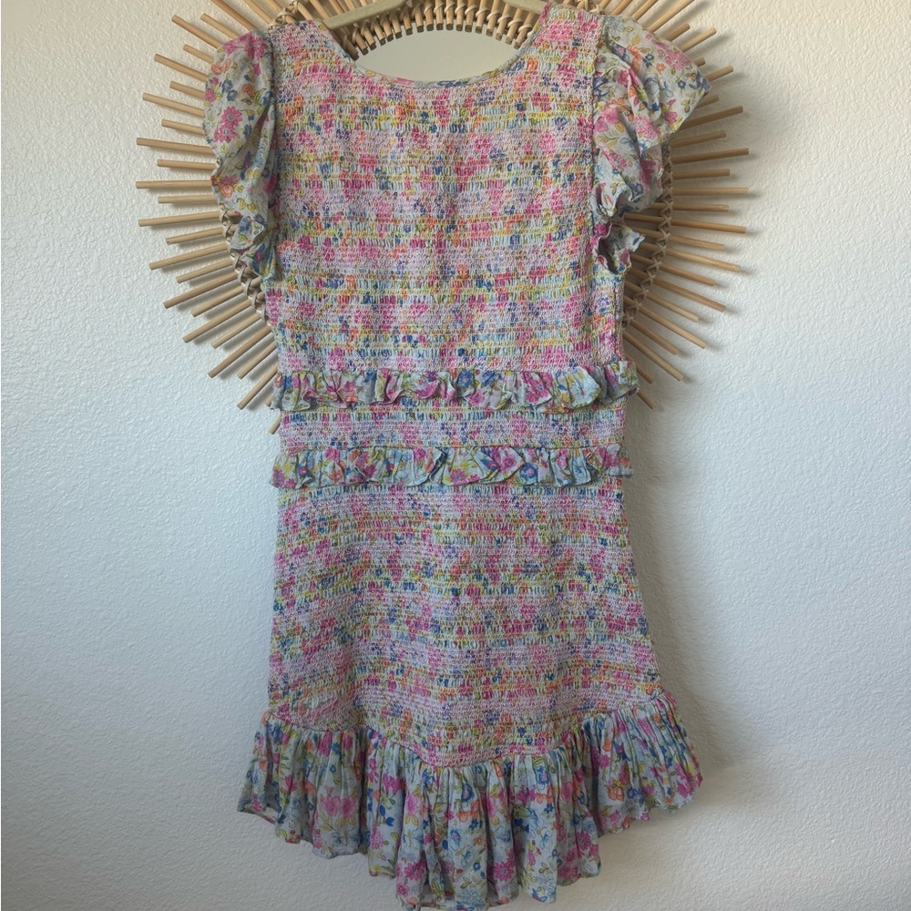 LoveShackFancy Sonora Floral Ruffle Mini Dress - Picture 4 of 5